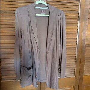 Brown Open Front Cardigan